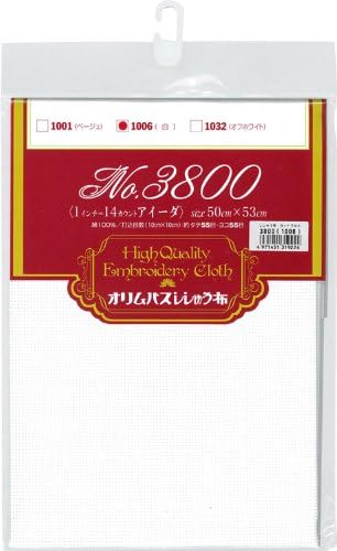 (Approximately) 53 x 50cm cut / No.3800 Ider, white embroidered cloth Orimupasu (japan import)