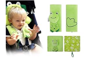 Inchant Safety Seat Belt Shoulder Comfortable Pads Covers Cushion for Children Kids,Easy to Install(Green Frog), 6.3 x 6.3inch