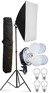 VIBLITZ PRO Quadlux Mark I Soft Led Still & Video Light Softbox Single Kit with AC Power, YouTube Shooting, Videography, Portrait, Product Photography, Fluorescent Soft Box Studio Interview Equipment