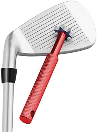 Golf Club Groove Sharpener, Golf Club Cleaner and Iron Wedge Groove Sharpener Tool with 6 Carbide Tungsten Steel Cutters, Golf Club Re-Grooving Cleaning Tool 6-Tip, Golf Accessory (Red)