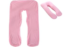 POMUROM Federa di ricambio per cuscino gravidanza, a forma di U, traspirante, rimovibile, a forma di U, lavabile in lavatrice 140 x 80 cm