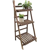 Spetebo Holz Pflanztreppe mit 3 Ablagen - klappbare Pflanz Etagere - Blumentreppe für Innen und Außen