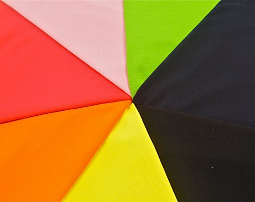 7x0,5m Uni-Jersey Farbverlauf Basis-Farben ideal zum Kombiniern für Kinderkleidung Breite 1,4m 95% Baumwolle 5% Elastan (insgesamt 3,5m x 1,4m) GELB-ORANGE-ROT-ROSA-GRÜN-BLAU-SCHWARZ
