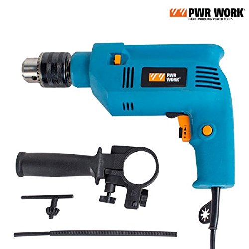 PWR Work IG104681 Taladro percutor, velocidad ajustable, potente motor, perforación precisa, 500 W