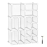 WAS SIE BEKOMMEN: Ein Steckregal mit 14 Fächern in verschiedenen Größen, einen Gummihammer, eine detaillierte Anleitung, ein leicht verständliches Online-Montagevideo und zuverlässigen Kundenservice