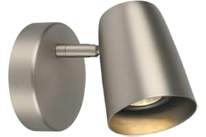 A AISILAN Aisilan Wall Light Silver Adjustable Single Modern Nickel Wall Spotlight with GU10 LED Bulb Spot Lights for Bedroom Hallway