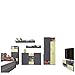 Produktbild Mirjan24  Kinderzimmer Set Lido V, inkl. Kleiderschrank, Standregal, Kommode, TV-Lowboard, Hängeregal, Hängeregal, Komplett, Jugendzimmer Set (Ohne Beleuchtung, Aschgrau/Grafit + Grün)