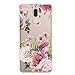 Price comparison product image WANYINGLIN Ultra Thin Slim Transparent Clear Soft TPU Funny Cute 3D Flower Rose Design Printed Drawing Flexible Silicone Bumper Protective Back Cover Compatible with for Huawei Mate 20 Lite