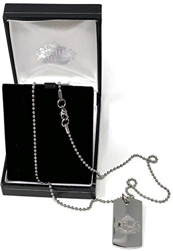 Sunderland A.F.C. grabado Crest perro etiqueta y cadena