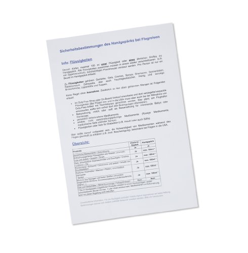 6 Stück Kosmetikbeutel (transparent, 1 Liter) für Flüßigkeiten auf Flugreisen + 1 x Merkblatt - 3