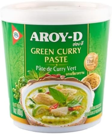 YIJIA | Aroy-D Salsa Curry de Tailandia Original - Pasta de Curry Verde 400g