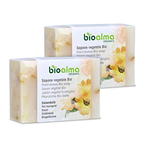 BIOALMA - Juego de jabón ecológico con diseño de flor de jengibre (2 unidades) Jabón artesanal, rico en glicerina vegetal y fabricado con materias primas de cultivo biológico.