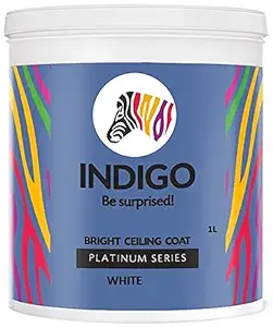 INDIGO Bright Ceiling Paint (Platinum Series) (1L, Brilliant White)