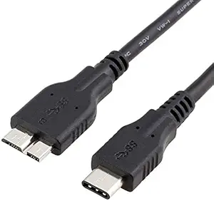 SeCro USB C to Micro B 3.0 Cable (5 Gbps), USB 3.1 External Hard Drive Cable, Compatible with USB C Port Laptops, Galaxy S5 Note 3, etc, 1Mtr /Black