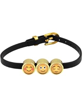 CHARMOJIS Emoji Armband Leder Motiv Smile in verschiedenen Farben