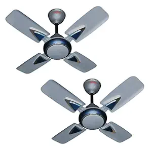 ACTIVA HIGH Speed 850 RPM Galaxy-1 4 Blades (600MM) Anti DUST Coating Ceiling Fan (Silver & Blue)-2 Year Warranty Pack of 2