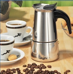 Espressokocher aus Edelstahl für 2 Tassen Espressokocher aus Edelstahl für 2 Tassen Bilder