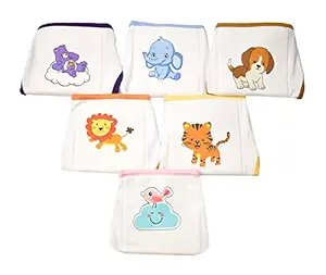 SoftcareTotzTouch Premium Cotton Hosiery Fabric Wide Padded Baby Reusable Nappy/Langot Age (5 Months - 18 Months) Pack of 6 (Children: L)