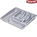 Produktbild Besteckkasten aus Kunststoff, mit 6 Föchern, 39 x 38 x 6,5 cm, grau: Camping Schubladeneinsatz Besteck Box Besteckeinsatz