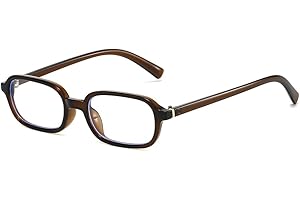 YAMEIZE Retro Rectangle Blue Light Blocking Glasses for Women Men Small Narrow 90S Blue Light Glasses for Computer