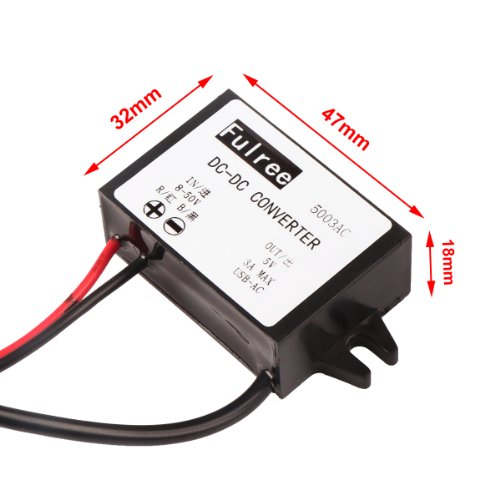 DEOK DC-DC-Buck Converter Mikro-USB zum USB-Adapter 12V / 24V auf 5V Step Down Converter Kfz-Netzteil 8-50V Spannungsregler Netzteiladapter-Modul (Typ A USB-Buchse mit Ohr) - 5