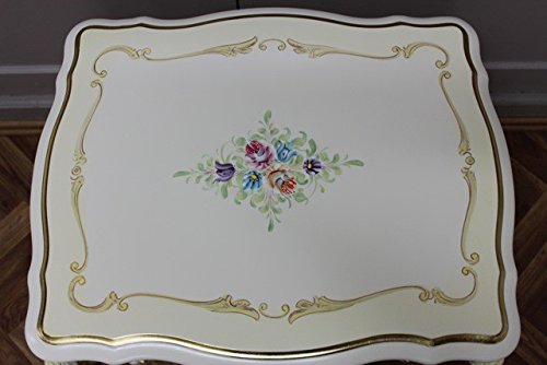 LouisXV baroque table couch 65x50 in white gold silver antique style Vp0806/01ACD - Image 5