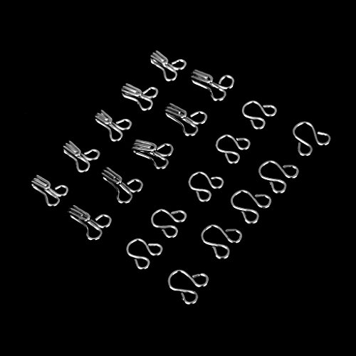 Gazechimp Set 36Pcs BH Haken + Ösen Nähen Verschluss Augen 8mm +10mm Silber - 8
