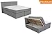 Produktbild Boxspringbett ka-line® 160x200 cm Hellgrau H2/H3 mit Stauraum Bettkasten Comfortbox Füßen Polsterbett Premium Hotelbett Bett amerikanische Doppelbett Luxus Komfort Hellgrau H2/H3 160x200cm