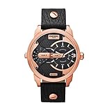 Diesel DZ7317 MINI DADDY Uhr Herrenuhr Lederarmband Edelstahl 30m Analog schwarz rosé