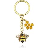 Portachiavi a nido d'ape in metallo, alla moda, regalo per donne, bambini, ragazze, hummel naturale, miele, fiori, api