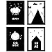 Produktbild Nacnic Set von 4 Blättern "Casita, Mond, Berge und Wolken Herzen". Poster Tiere. A4 ungerahmt