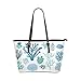 Produktbild Plsdx Sea Creature Corals Algen Große Weiche Leder Tragbare Top Hand Totes Taschen Kausale Handtaschen Mit Reißverschluss Schulter Shopping Geldbörse Gepäck Organizer Für Lady Girls Womens Work