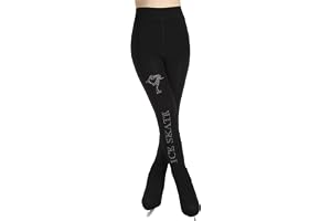 Youthful flying Flickor damer konståkning tights skridskor byxor varma fleece leggings över stövelbyxor (storlek: M, färg: