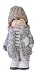 Produktbild Winterkinder mit Mütze | Schneekinder | Winterkinder Figuren | Deko Figur | Winterdekoration | Wichtel | weiß grau 8x19x7cm groß (Mädchen)