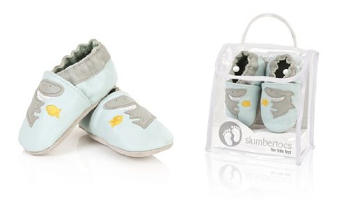 Slumbertoes Soft Leather Baby Shoes Sharky, size 12-18 months