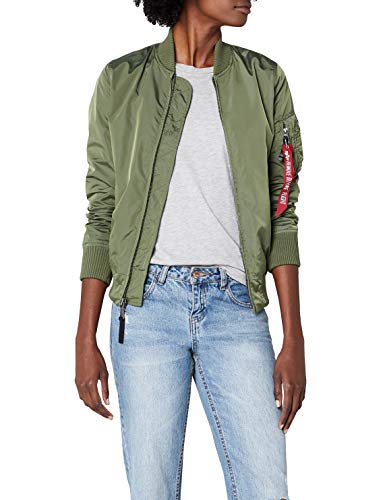 Alpha Industries Ma-1 TT Chaqueta, Grün (Sage-Green 01), XS para Mujer - Alpha