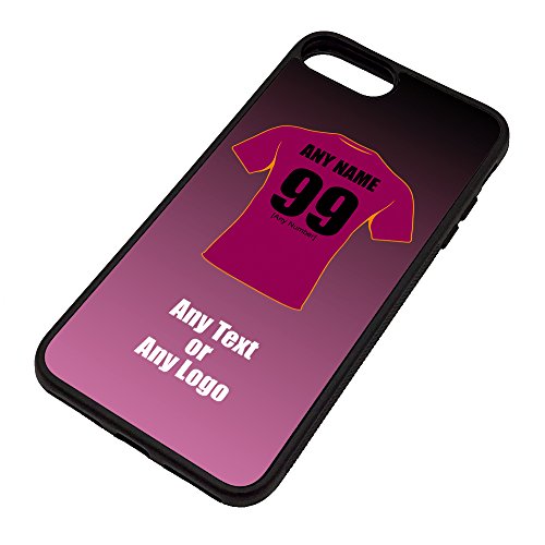 UNIGIFT Personalised Gift - Huddersfield Giants iPhone 8 Plus Case (Black, Rugby League Design Theme) - Any Name/Message on Your Unique - Apple 8+ 8Plus TPU - Fartown The Clarent and Golds