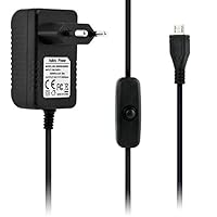 Aukru Raspberry pi 3 netzteil mit schalter 3000ma 5V 3A Micro USB -150cm Kabel