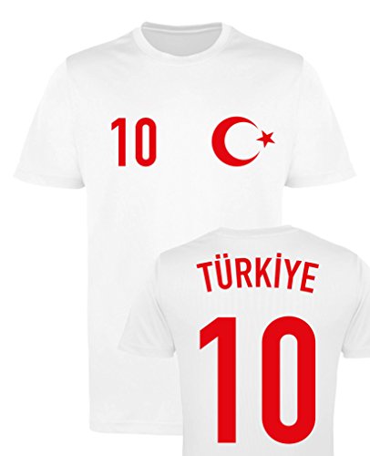 WM EM TRIKOT – TÜRKIYE 10 – Herren T-Shirt – Weiss/Rot Gr. M