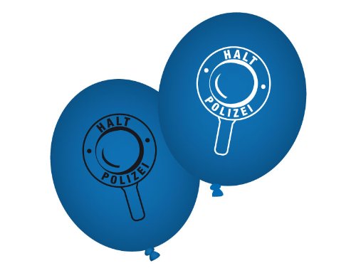 8 Luftballons * POLIZEI * für Party und Geburtstag // Kindergeburtstag Mottoparty Ballon Ballons Polizist Kellen