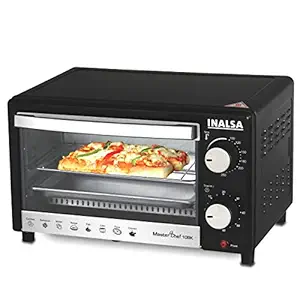 Inalsa Oven MasterChef 10BK OTG (10Liters) with Temperature Selection 800 W, Powder Coated Finish, Includes Baking Pan, SS Grill Tray, Hand Glove (Black;Silver)