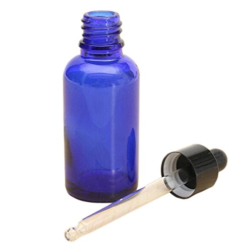30 ml blau Glas ätherisches Öl Flaschen leer nachfüllbar Aromatherapie Eye Ear Dropper Flaschen mit Pipette Dropper 2 Stück