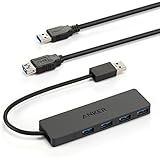 Anker Ultra Slim 4-Port USB 3.0 Data Hub with 3.3ft USB 3.0 Extension Cable