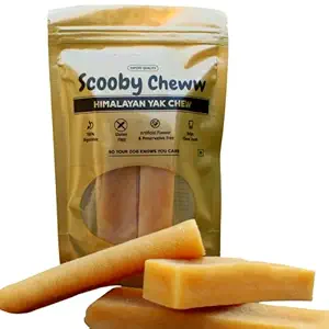 Scooby Cheww- Himalayan Yak Chew for Adult Dogs ,300 Grams ( 4-5 Medium Bars),100% Natural Vegetarian Yak Cheese Dental Bar, Protein & Calcium Rich Treat for Adult Dogs Milk Bones