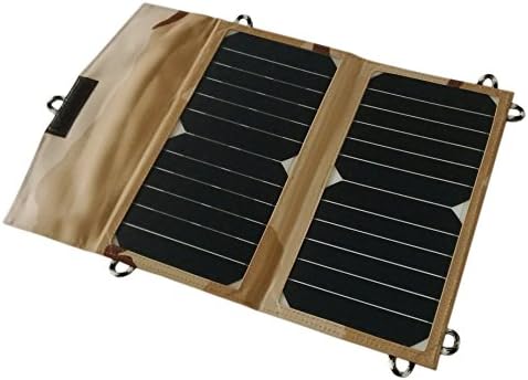 14 Watt Dual USB 5V SUNPOWER Solar Cell High Efficiency Foldable Portable Solar Panel Charger for iPhone / Samsung / LG / Xiaomi / iPad / Power Bank (Desert Camouflage)