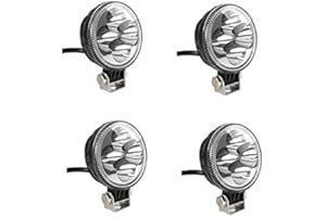 AUTOBITS 4x Arbeitsleuchten LED Strahler Rund 12W IP67 86mm Weiß 6000K Arbeitsscheinwerfer Offroad Scheinwerfer Auto LKW PKW ATV UTV SUV Offroad Traktor Träger Bager Grabenbager Gabelstapler Anhänger Wohnwagen
