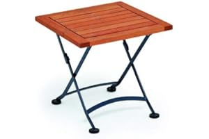 GARTENMOEBEL-EINKAUF MERXX Hocker Schlossgarten aus Eukalyptus und Stahl, klappbar, ca. 45x45 cm