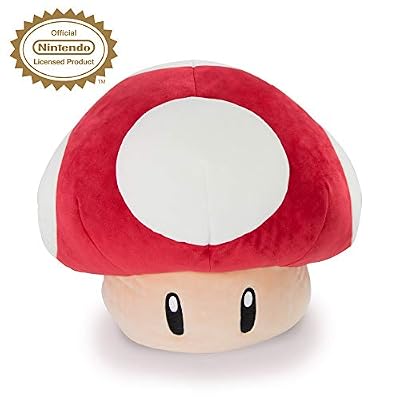 TOMY CLUB MOCCHI MOCCHI NINTENDO MARIO KART - Peluche Champignon Rouge 40 cm T12955, Peluche Nintendo Super Mario, Grosse Peluche pour Enfants et Adultes, Cadeau Anniversaire Idéal pour Fans de Mario