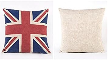 KRIS CARPENTER Vintage Style Union Jack Flag Throw Pillow Cover
