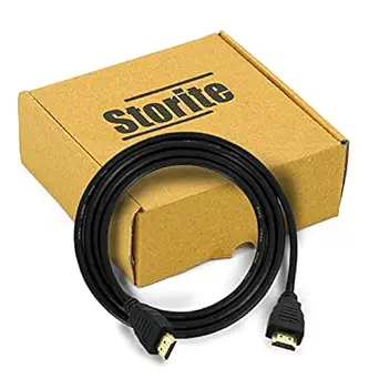 Storite Gold-Plated High-Speed Premium Series 19 Pin HDMI Male to Male Cable 1.5 Meter -Supports 3D,4K 30Hz, Video 4K 2160p 1080p- Compatible with Laptop, PC, Projector & TV-Black